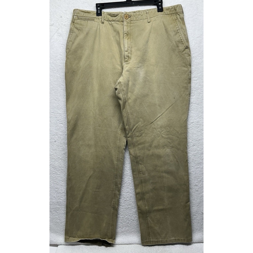 J. Peterman Mens Size 40X32 Beige Lined Heavy Duty Chino Pants (U5)